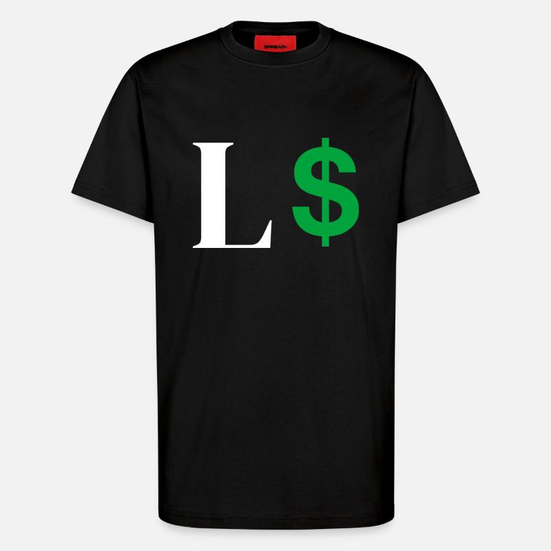 Buchstabe l Dollar - T-Shirt - made by SPREAD - SOLID BLACK