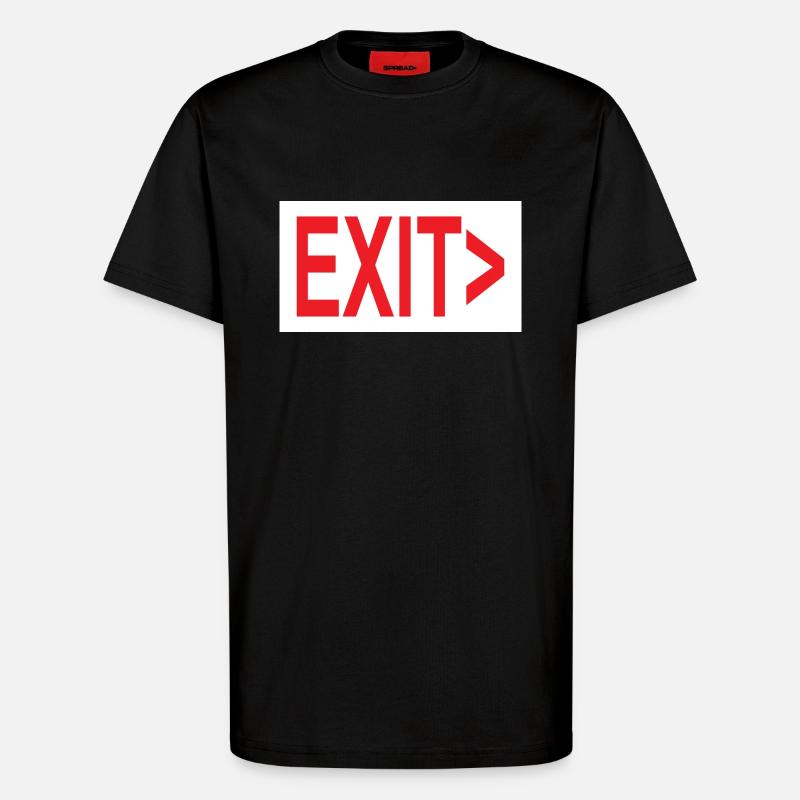 Exit / Exit / Emergency Exit - T-Shirt - made by SPREAD - SOLID BLACK