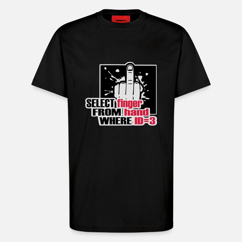 SELECT finger FROM hand - T-Shirt - made by SPREAD - SOLID BLACK