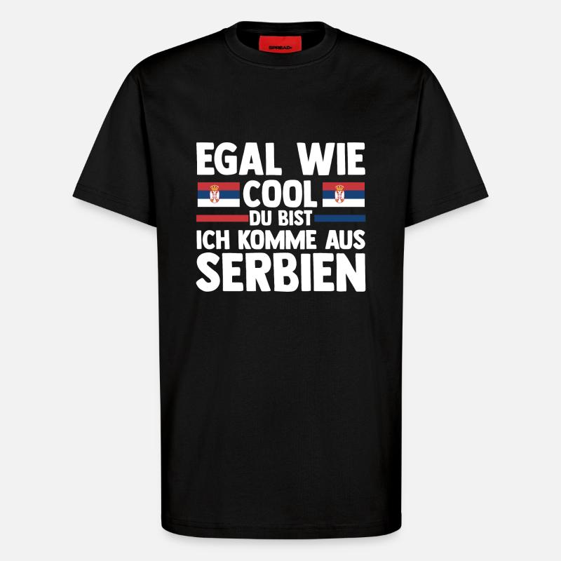 Serbe Serbe Serbie - T-shirt bio décontracté fabriqué en UE - SOLID BLACK