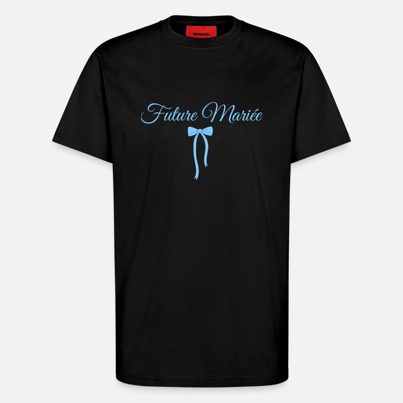 Bride-to-be Blue Bow - T-Shirt - made by SPREAD - SOLID BLACK