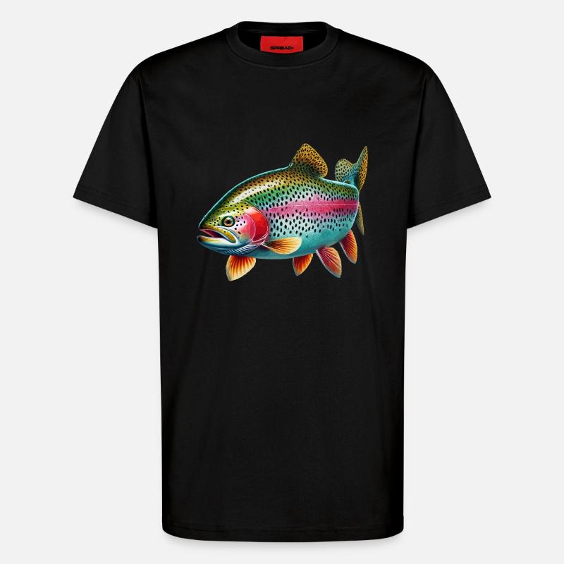 Regenbogenforelle - T-Shirt - made by SPREAD - SOLID BLACK