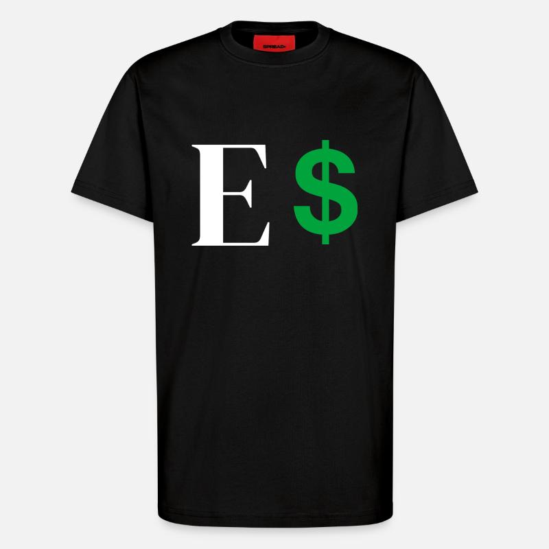 Buchstabe E Dollar - T-Shirt - made by SPREAD - SOLID BLACK