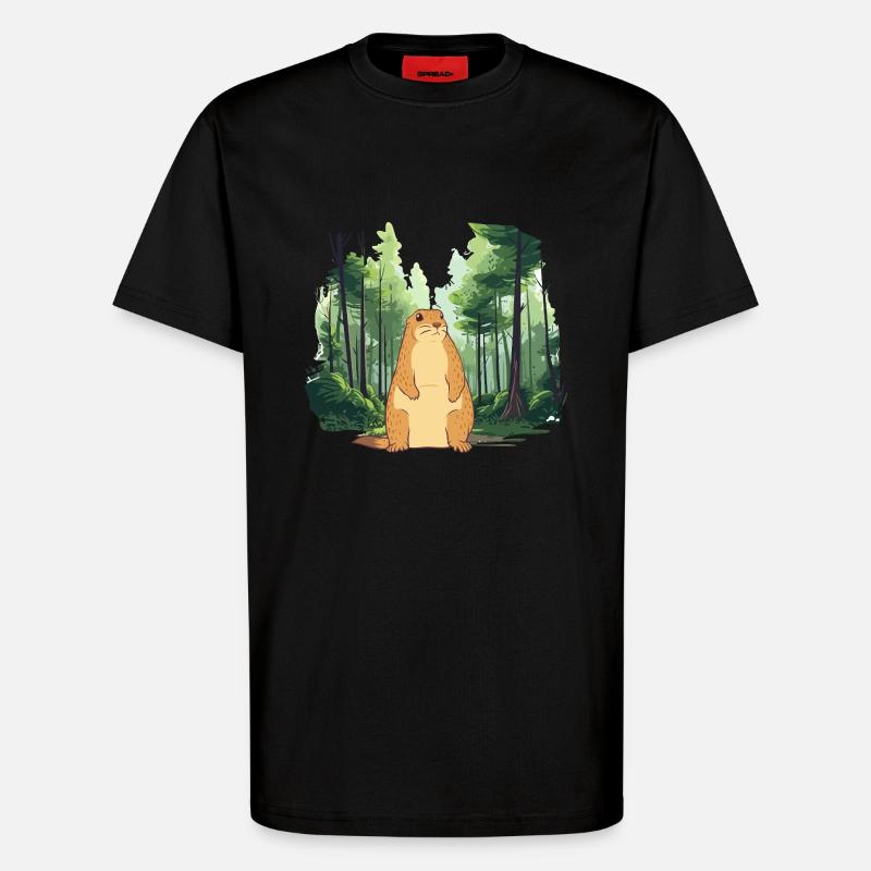 Strong groundhog nature landscape - T-Shirt - made by SPREAD - SOLID BLACK