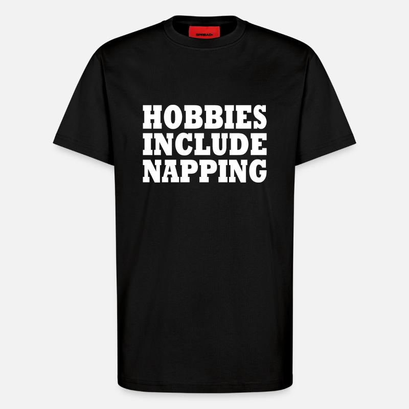 Hobbies include napping - T-shirt bio décontracté fabriqué en UE - SOLID BLACK