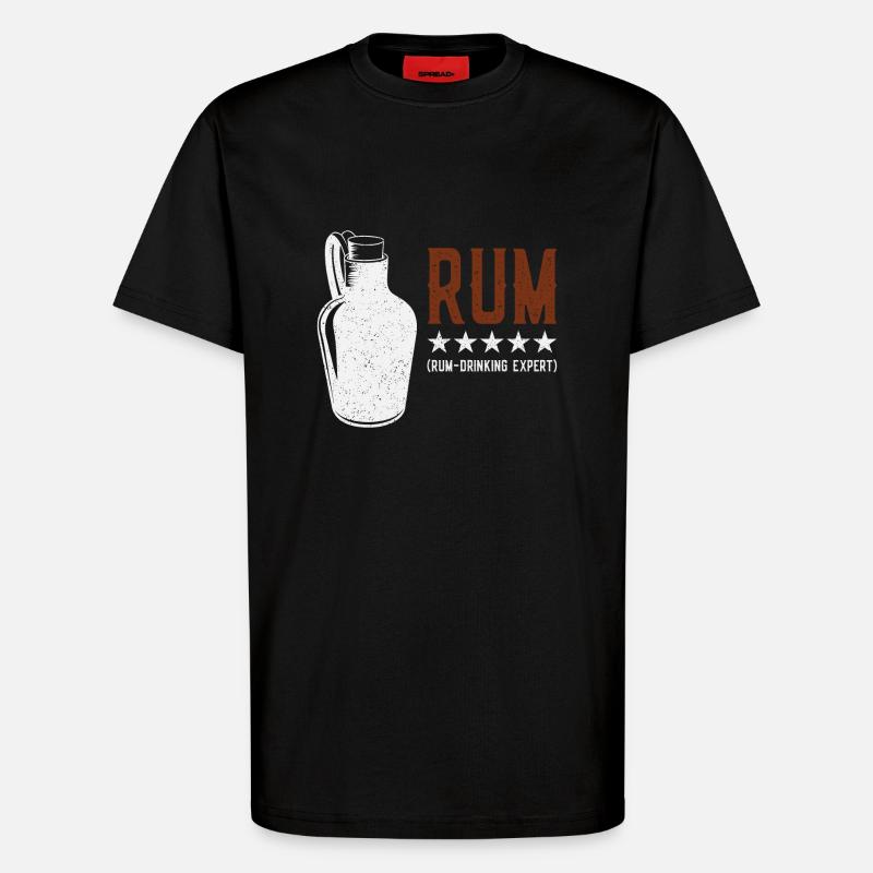 Rhum - Drinking Expert Rumtrinker - T-shirt bio décontracté fabriqué en UE - SOLID BLACK