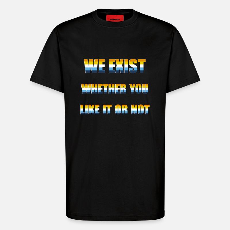 Nous existons - AroAce Flag - T-shirt bio décontracté fabriqué en UE - SOLID BLACK