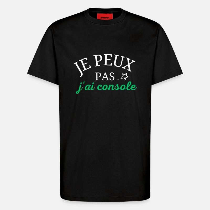 I can't I consoled - T-Shirt - made by SPREAD - SOLID BLACK