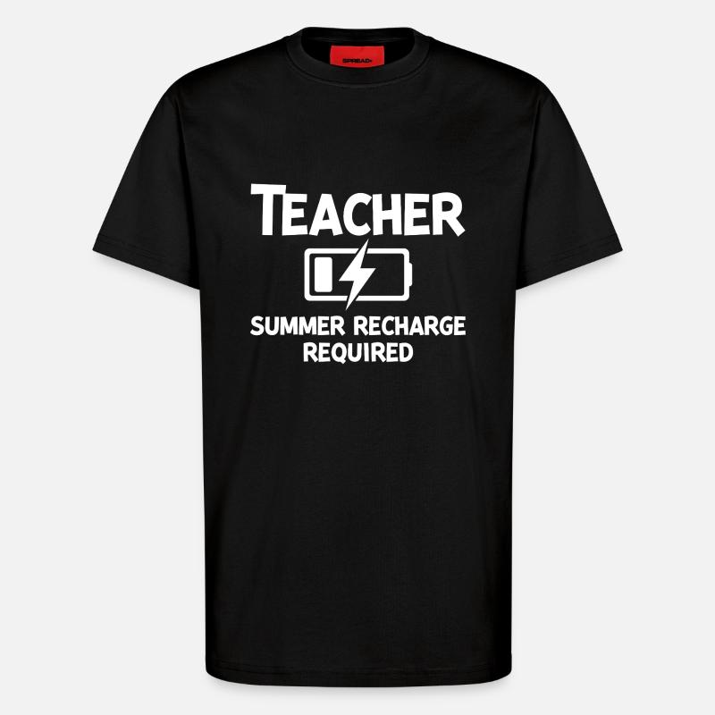 Recharge d’été pour les enseignants - T-shirt bio décontracté fabriqué en UE - SOLID BLACK