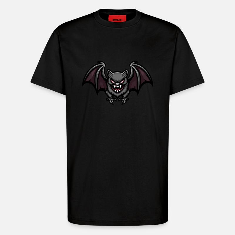 Fledermaus Halloween Comic Blutsauger - T-Shirt - made by SPREAD - SOLID BLACK