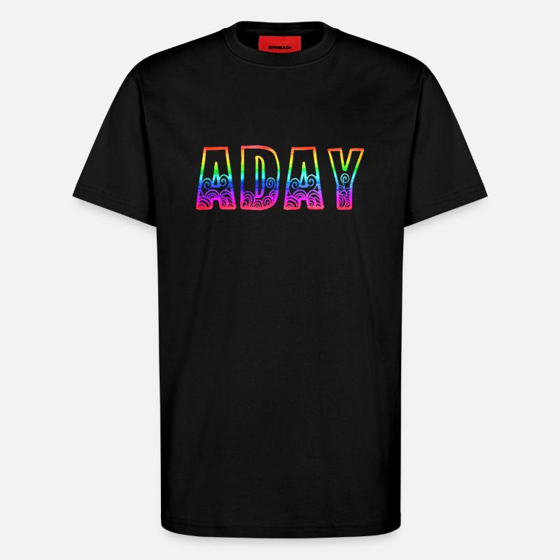 Aday RS Rainbow - T-Shirt - made by SPREAD - SOLID BLACK