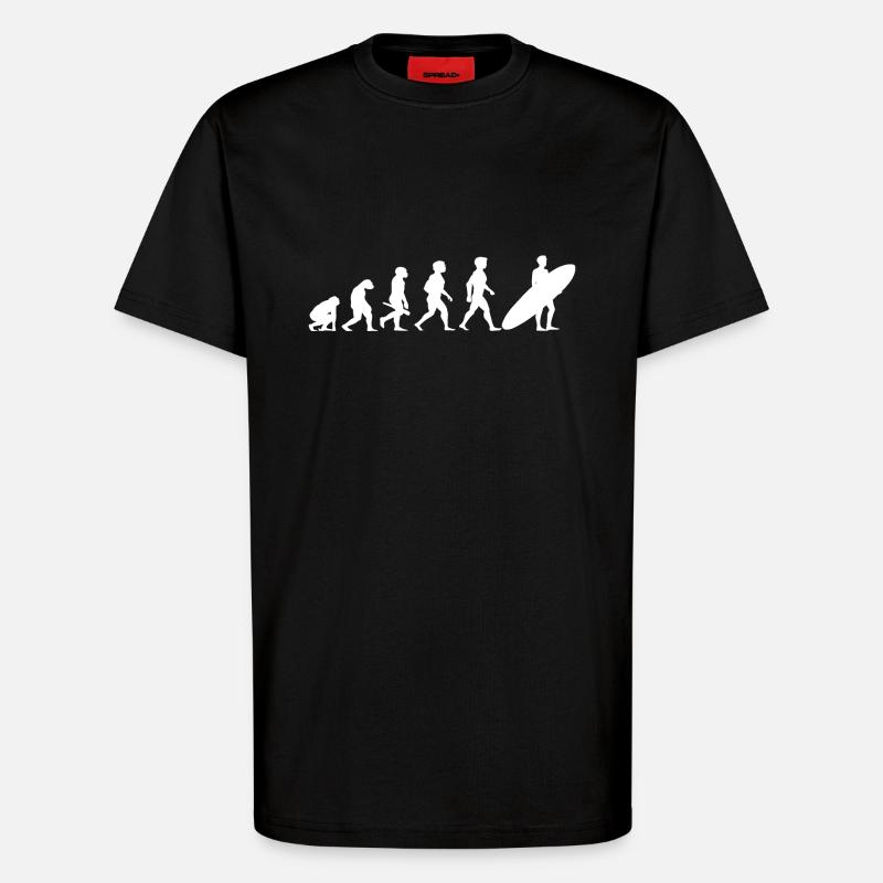 Evolution Surf Surfers surf surf - T-shirt bio décontracté fabriqué en UE - SOLID BLACK