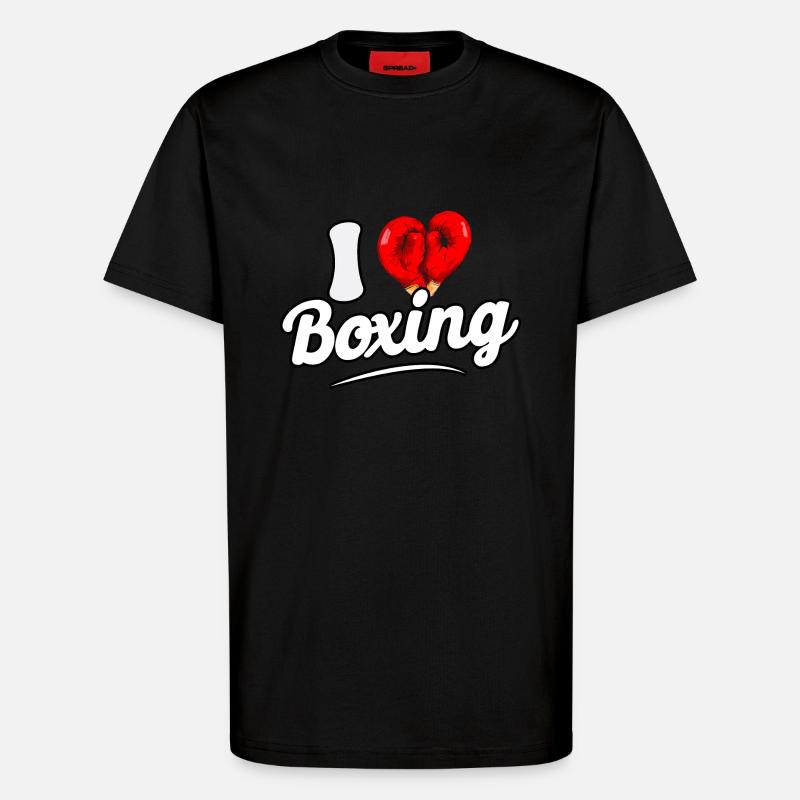 J’aime la boxe - T-shirt bio décontracté fabriqué en UE - SOLID BLACK