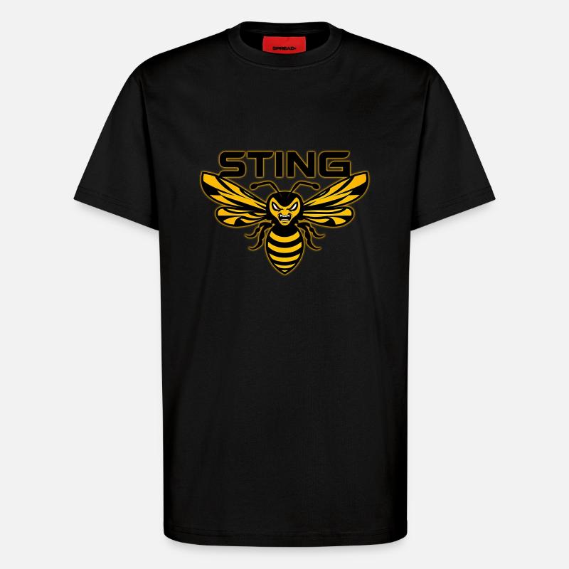 Sting: The Angry Wasp - T-Shirt - made by SPREAD - SOLID BLACK