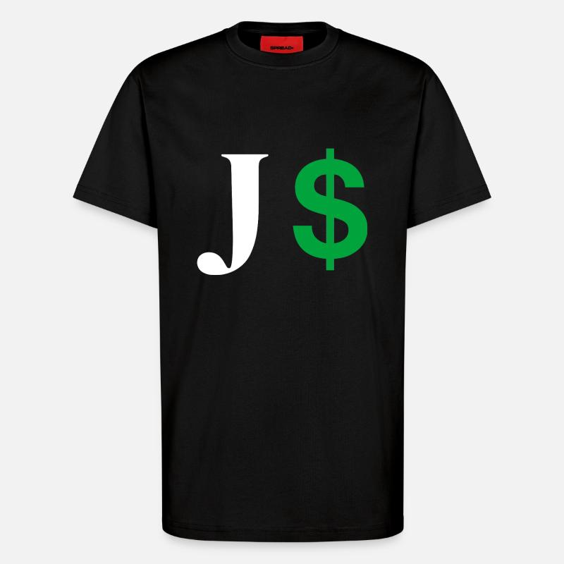 Buchstabe j Dollar - T-Shirt - made by SPREAD - SOLID BLACK