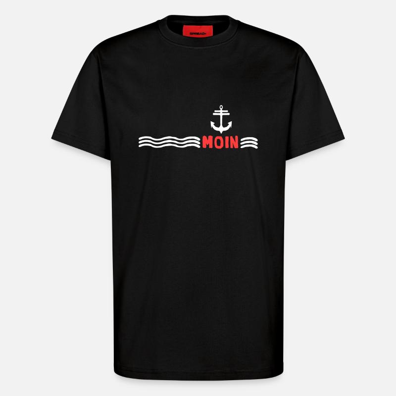 Moin Meer Anker Windstärke Sturm - T-Shirt - made by SPREAD - SOLID BLACK