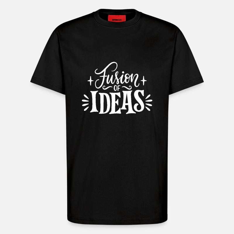 Fusion Idea Creative Font - T-shirt bio décontracté fabriqué en UE - SOLID BLACK