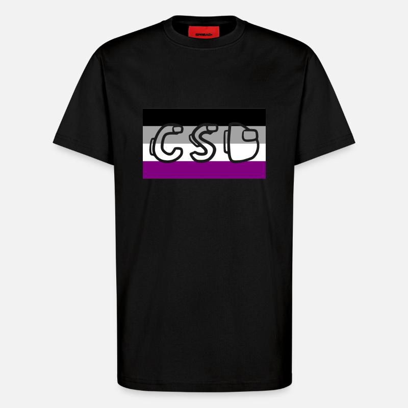 asexuell pride csd - T-Shirt - made by SPREAD - SOLID BLACK