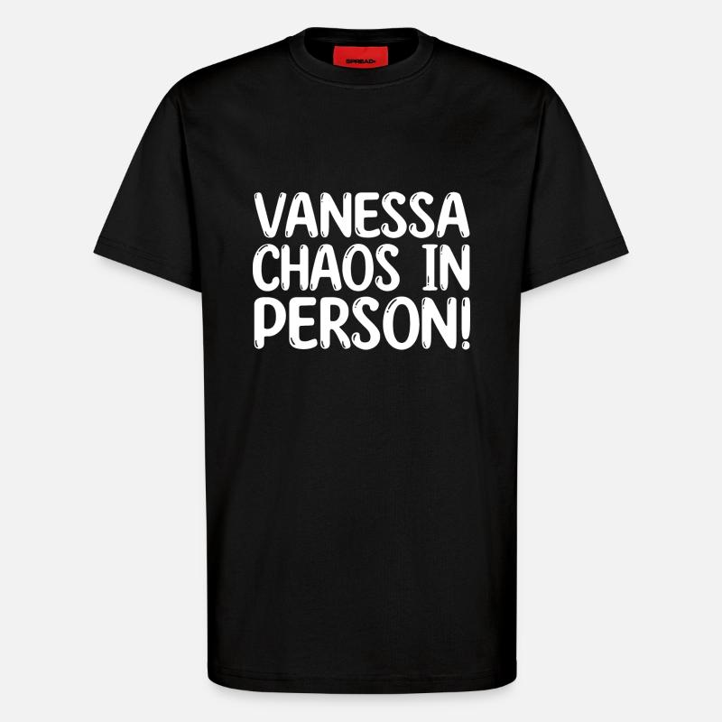 First name Vanessa - T-Shirt - made by SPREAD - SOLID BLACK