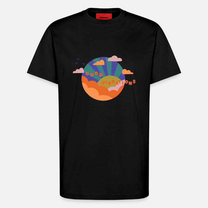 Good Vibrations - Geschenkidee - Gute Laune - T-Shirt - made by SPREAD - SOLID BLACK