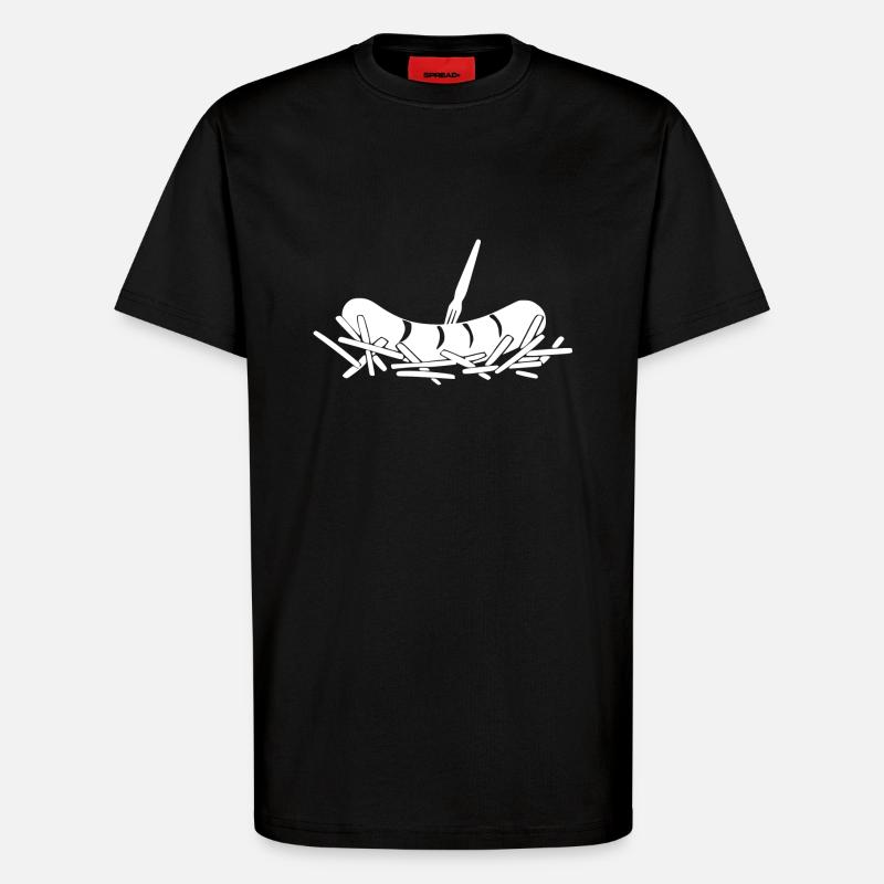 Pommes Currywurst - T-Shirt - made by SPREAD - SOLID BLACK