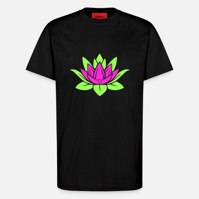 Lotusblüte - Mandala - T-Shirt - made by SPREAD - SOLID BLACK
