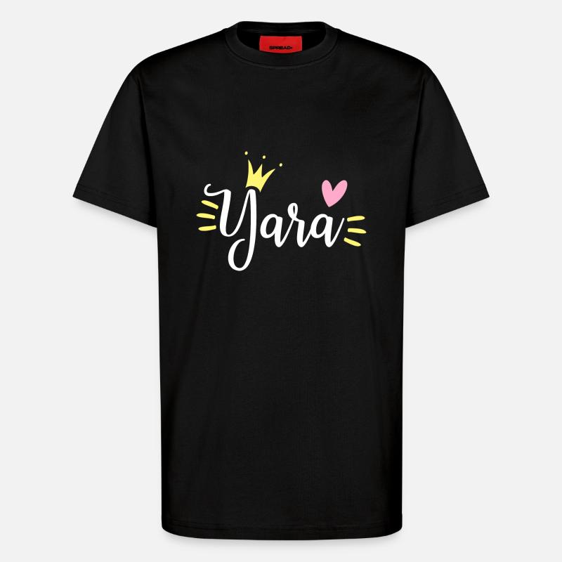 Yara Name Krone - T-Shirt - made by SPREAD - SOLID BLACK