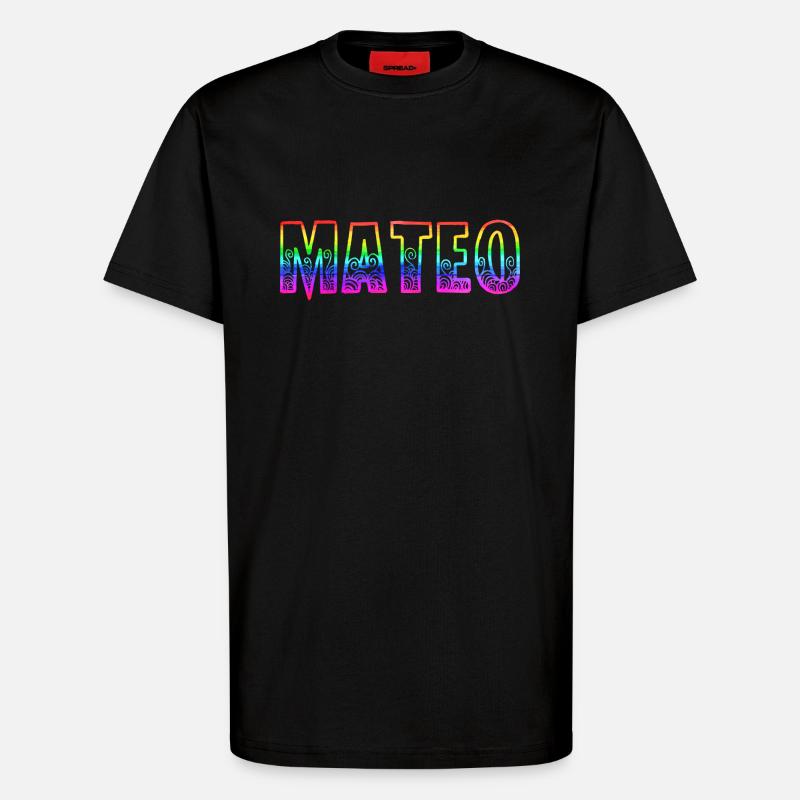 mateo rs regenbogen - T-Shirt - made by SPREAD - SOLID BLACK