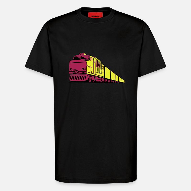 Güterzug Eisenbahn lok - T-Shirt - made by SPREAD - SOLID BLACK