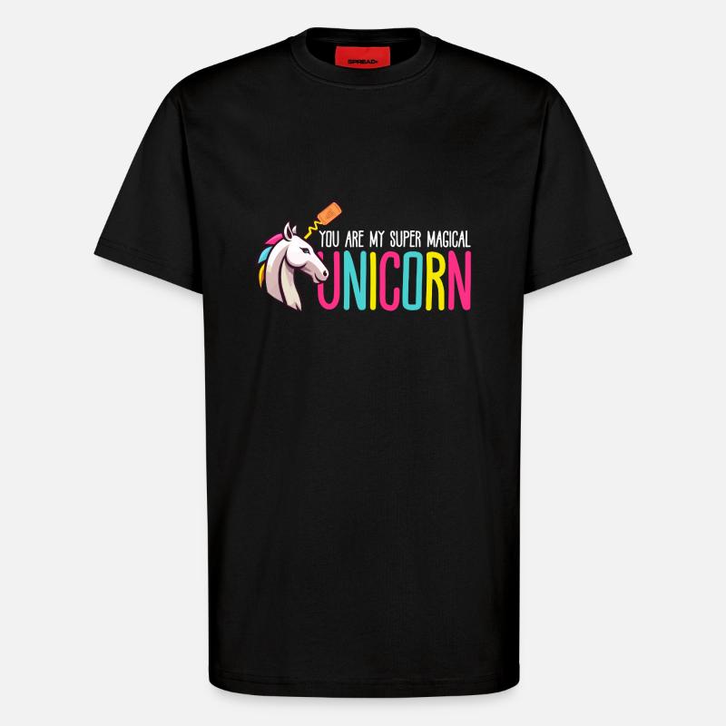 Super magisches Einhorn - T-Shirt - made by SPREAD - SOLID BLACK