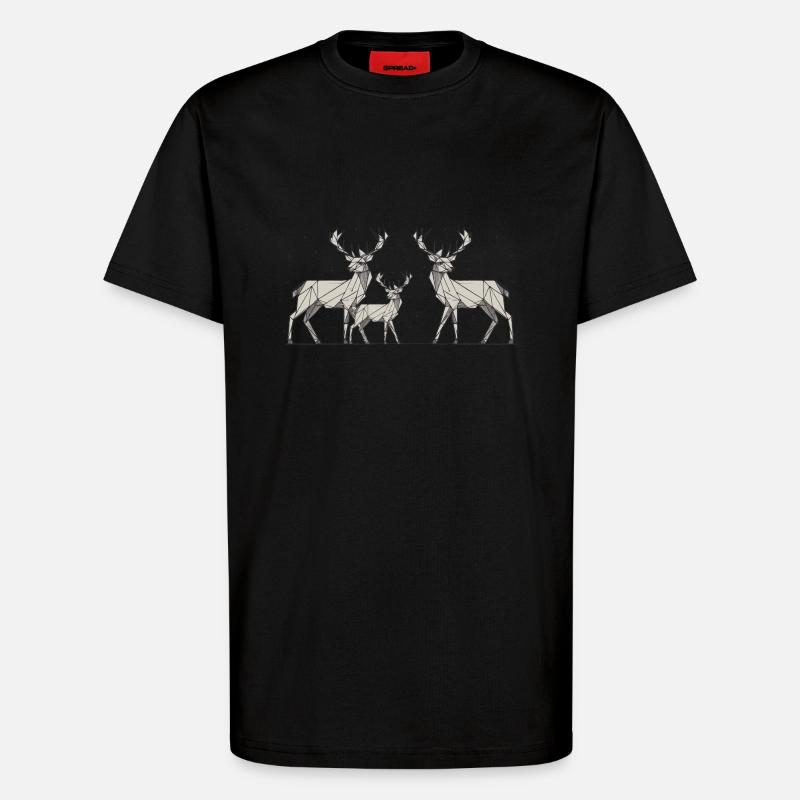 Hirsch 2D - T-Shirt - made by SPREAD - SOLID BLACK