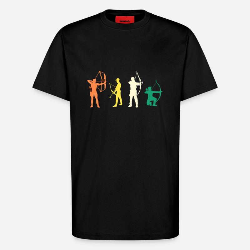 Archer Evolution Tir à l’arc - T-shirt bio décontracté fabriqué en UE - SOLID BLACK