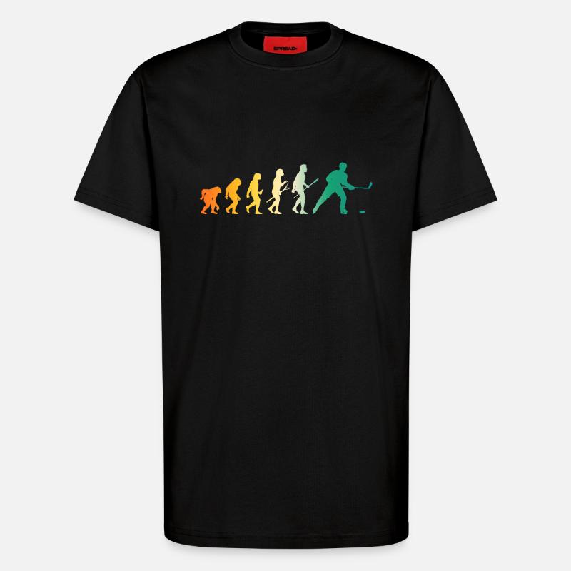 Eishockeyspieler Evolution Eishockey - T-Shirt - made by SPREAD - SOLID BLACK