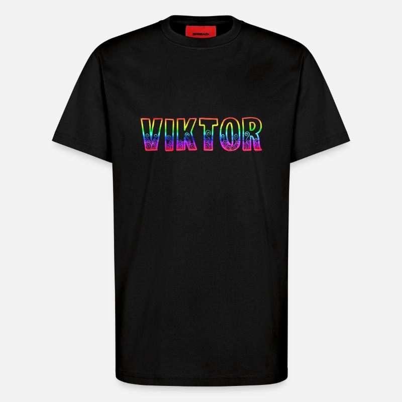 viktor rs regenbogen - T-Shirt - made by SPREAD - SOLID BLACK