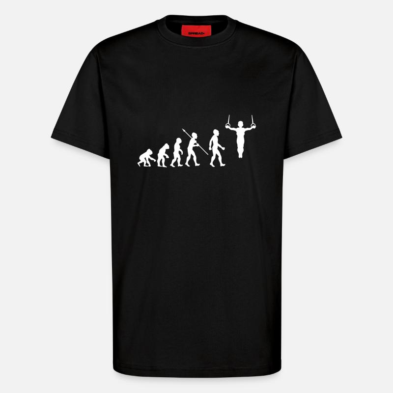 Evolution Gymnastik Turnen Akrobatik Geräteturnen - T-Shirt - made by SPREAD - SOLID BLACK