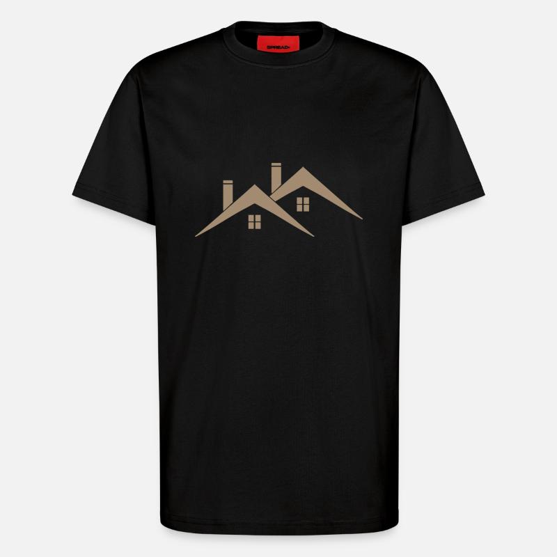 Dach - Haus Dach - T-Shirt - made by SPREAD - SOLID BLACK