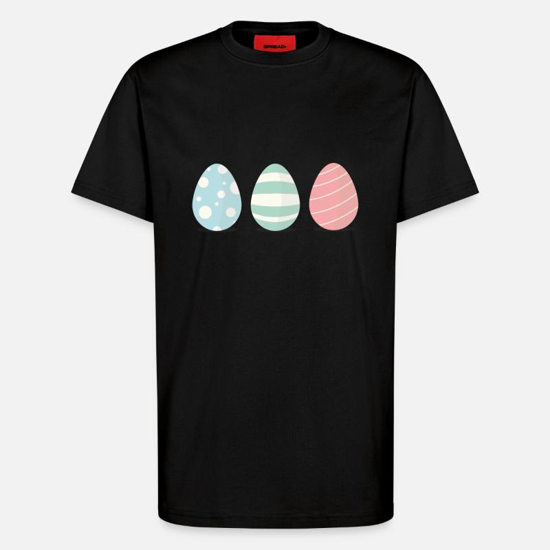 Three Easter eggs - T-Shirt - made by SPREAD - SOLID BLACK