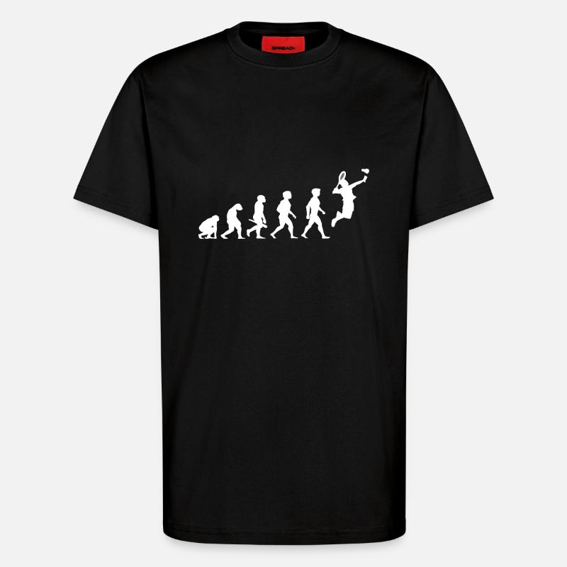 Evolution badminton shuttlecock shuttlecock player - T-Shirt - made by SPREAD - SOLID BLACK