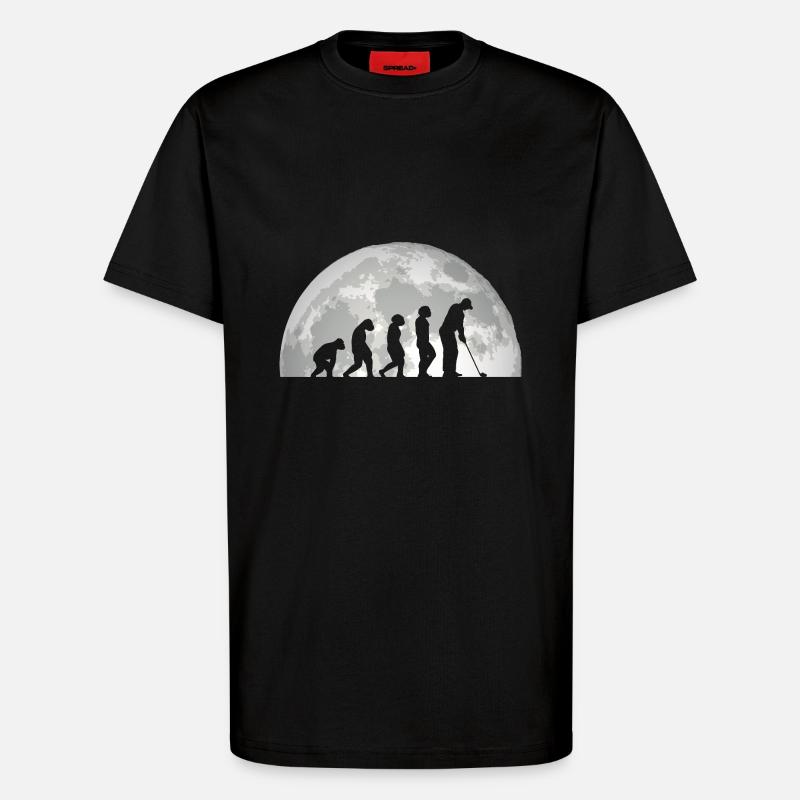 Golfer Evolution Golf - T-Shirt - made by SPREAD - SOLID BLACK
