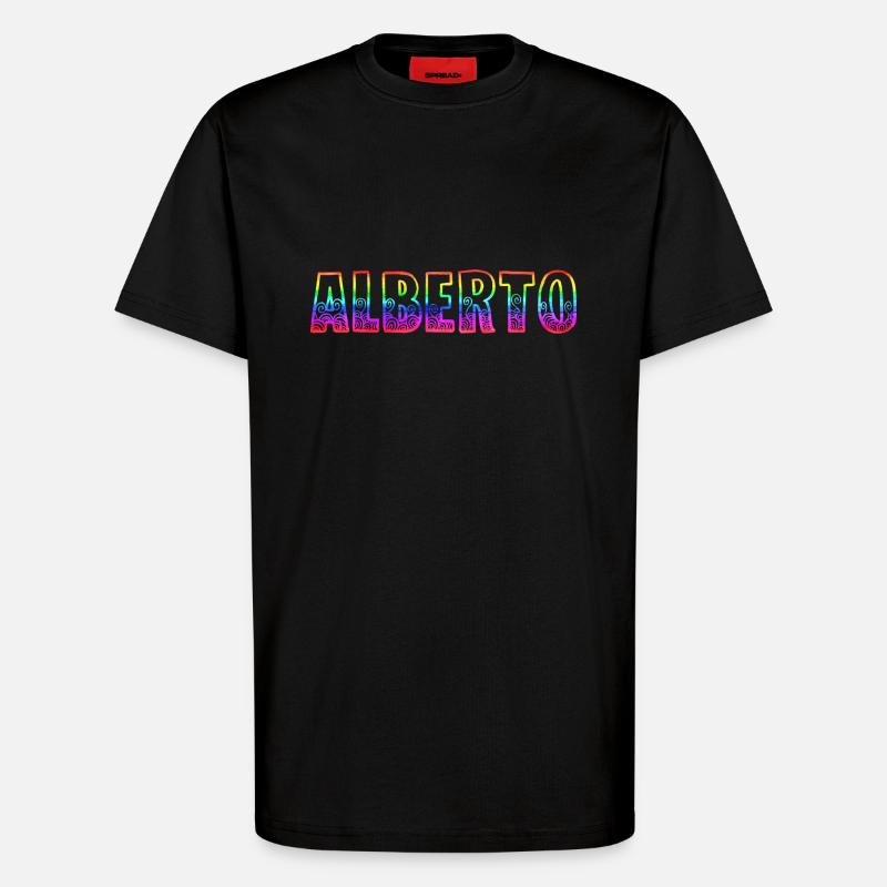 alberto rs regenbogen - T-Shirt - made by SPREAD - SOLID BLACK