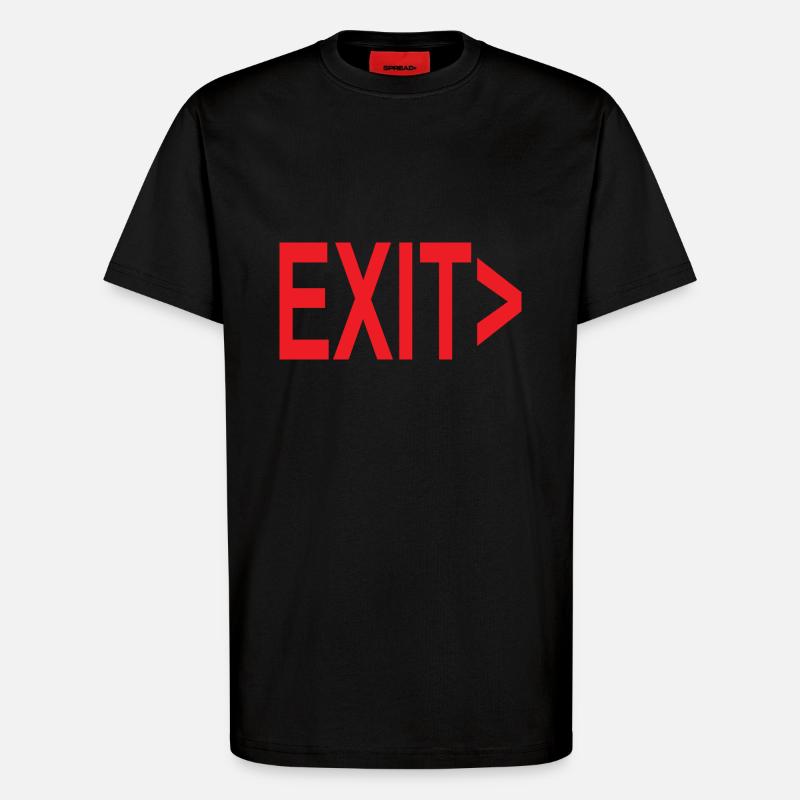 Exit / Exit / Emergency Exit - T-Shirt - made by SPREAD - SOLID BLACK