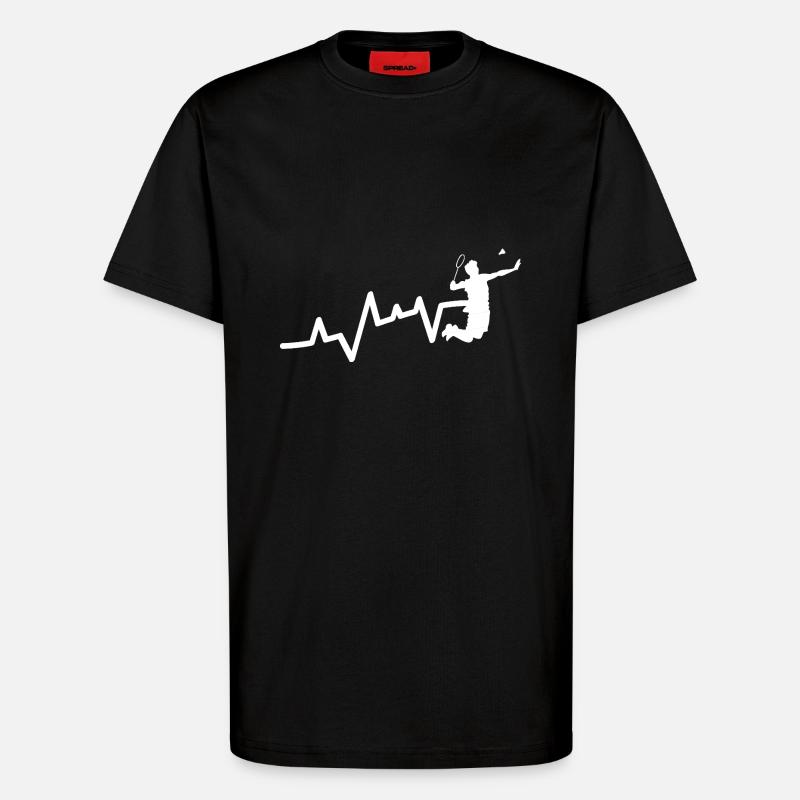 Federball Evolution Badminton - T-Shirt - made by SPREAD - SOLID BLACK