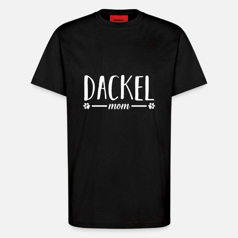 Mama Mutter Hund Dackel - T-Shirt - made by SPREAD - SOLID BLACK