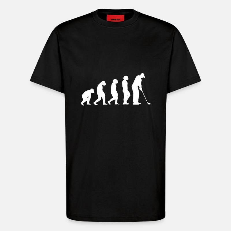 Golfspieler Evolution Golf - T-Shirt - made by SPREAD - SOLID BLACK