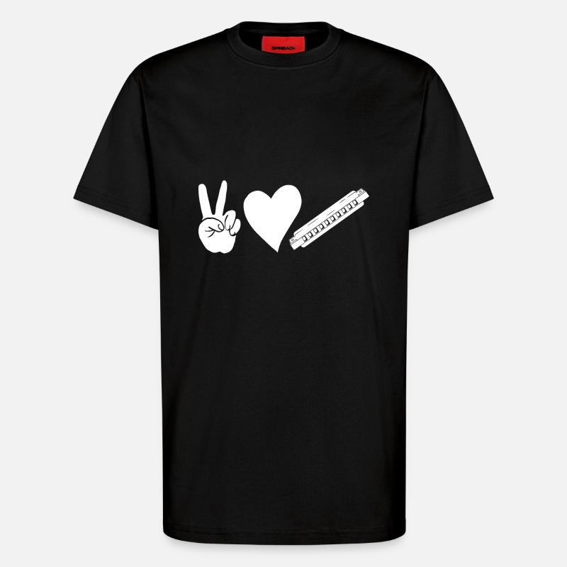 Harmonica Harmonica - T-Shirt - made by SPREAD - SOLID BLACK