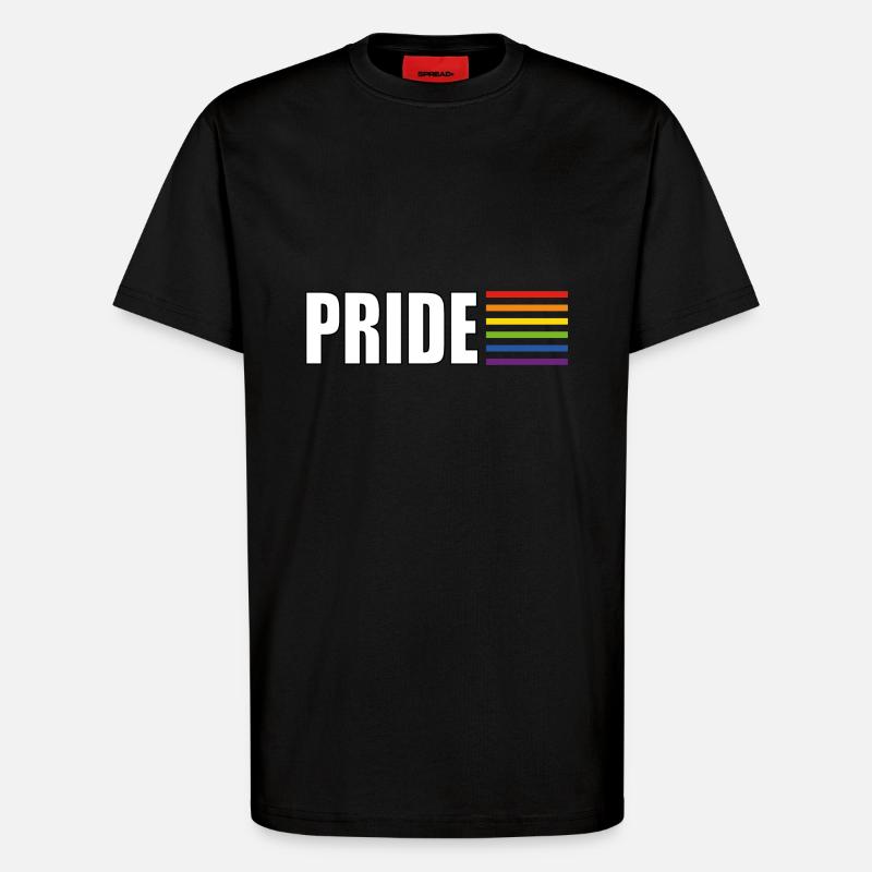 Pride Regenbogenflagge - T-Shirt - made by SPREAD - SOLID BLACK
