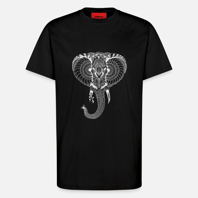 Stylized Elephant - T-Shirt - made by SPREAD - SOLID BLACK