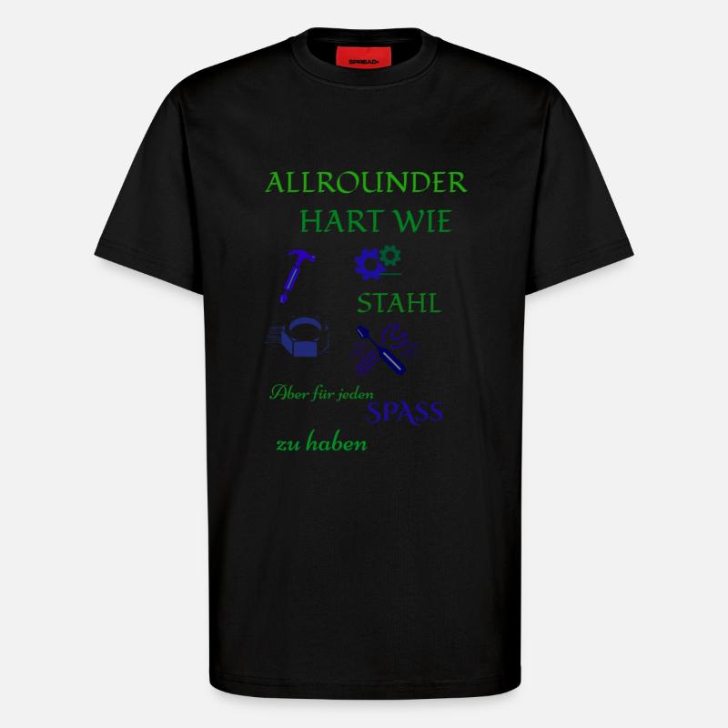 Handwerker Kaffee und Bier - T-Shirt - made by SPREAD - SOLID BLACK