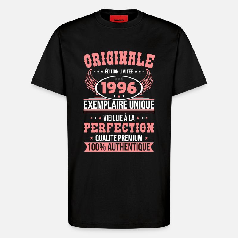 1996 – Einzigartiges Exemplar – Premiumqualität - T-Shirt - made by SPREAD - SOLID BLACK