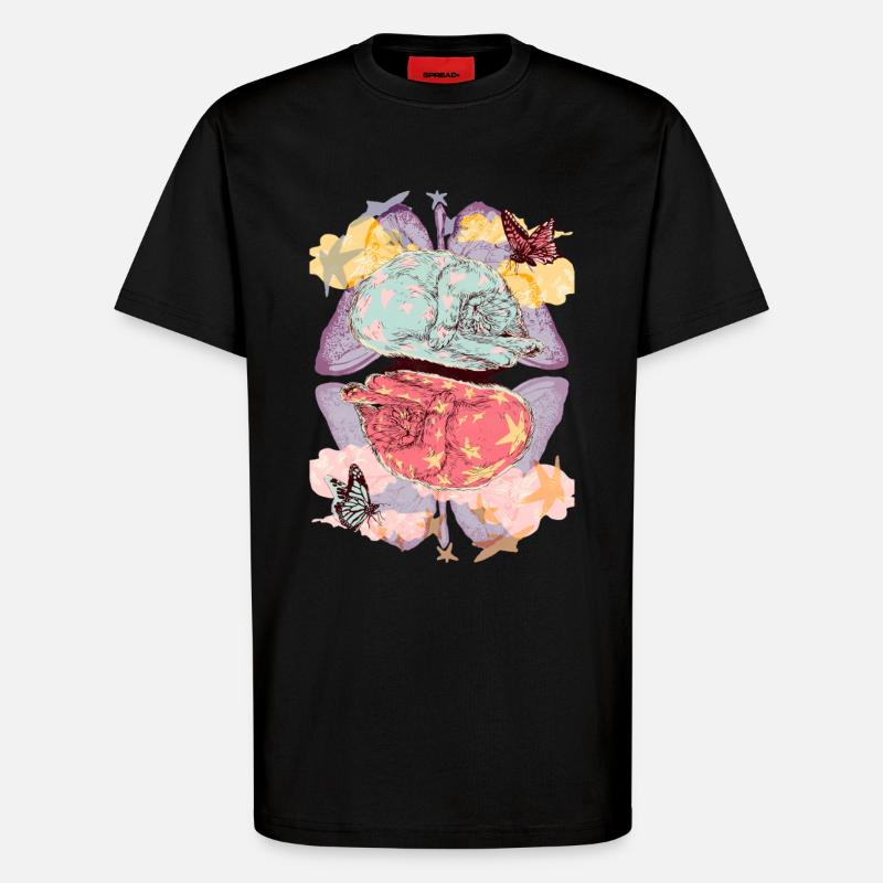 KITTY DREAMS - T-Shirt - made by SPREAD - SOLID BLACK